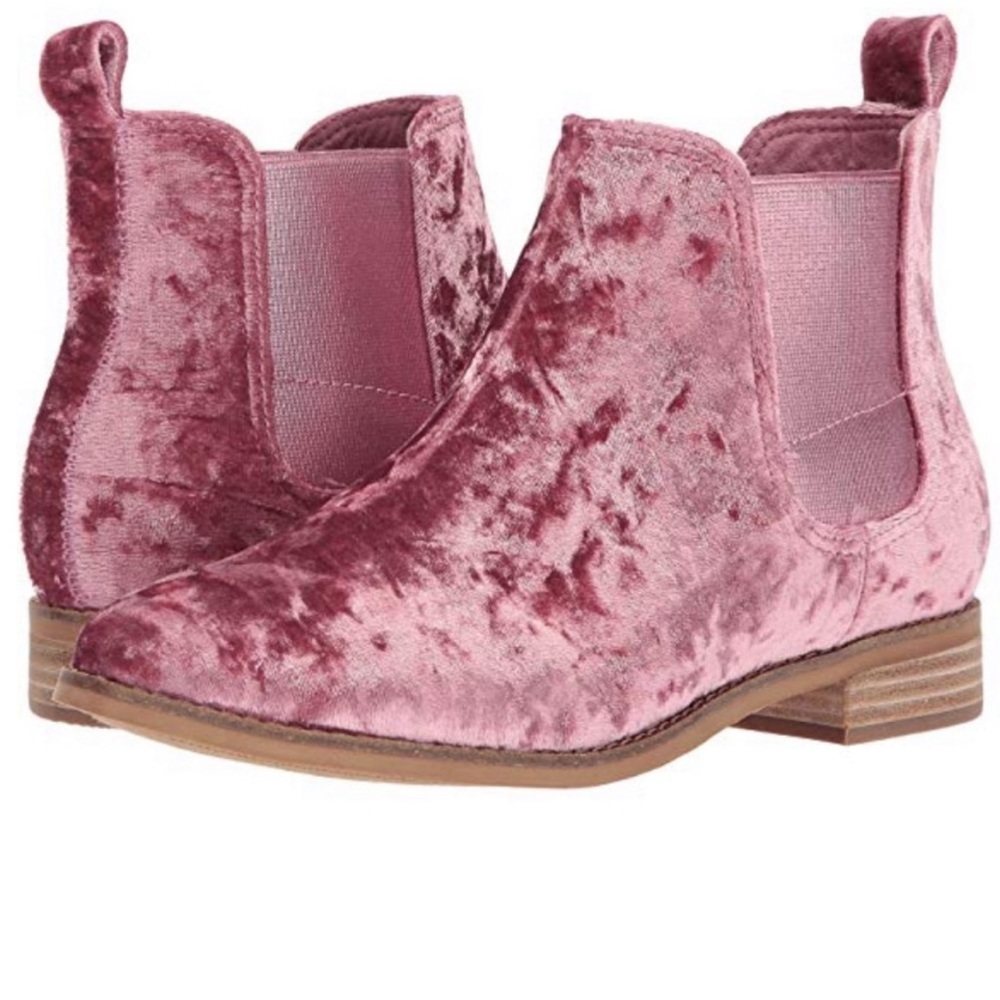 Ella Faded Rose Velvet Ankle Boots